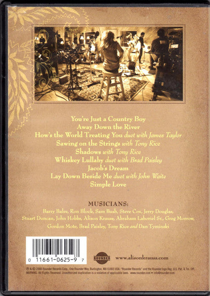 Alison Krauss - A Hundred Miles Or More (Live From The Tracking Room) DVD