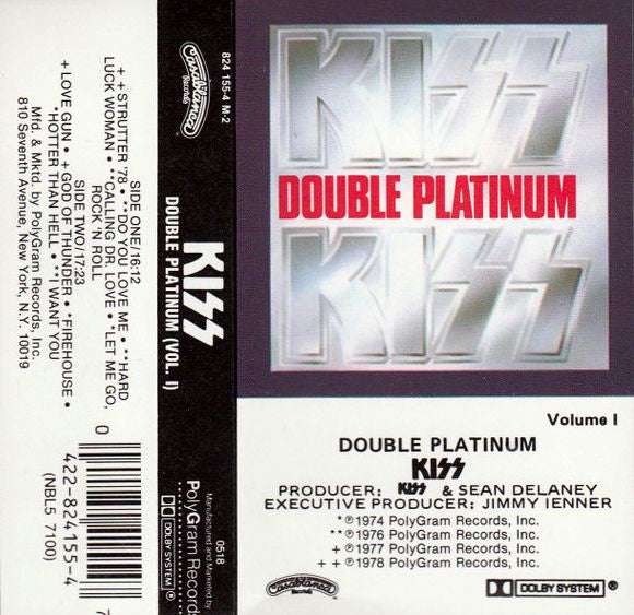Kiss - Double Platinum Volume I Cassette