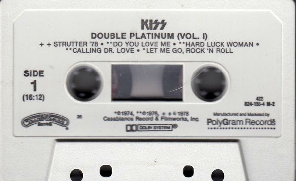 Kiss - Double Platinum Volume I Cassette