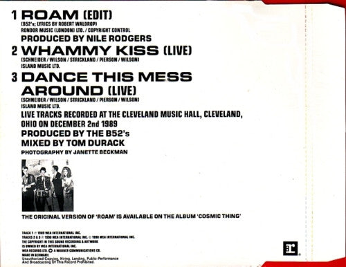 B-52's - Roam 3 Track CD Single