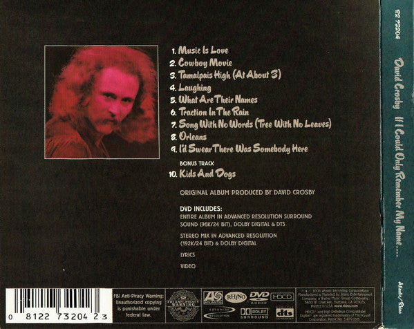 David Crosby – If I Could Only Remember My Name.... Deluxe Ed CD + DVD + Bonus Tracks
