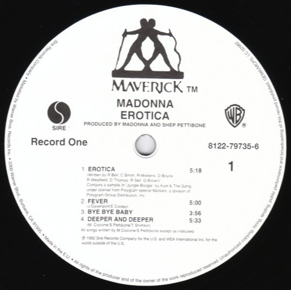 Madonna - Erotica Gatefold Vinyl 2LP (Used)