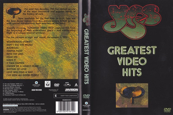 Yes – Greatest Video Hits DVD