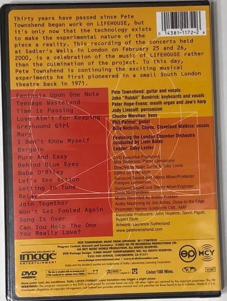 Pete Townshend – Music From Lifehouse DVD