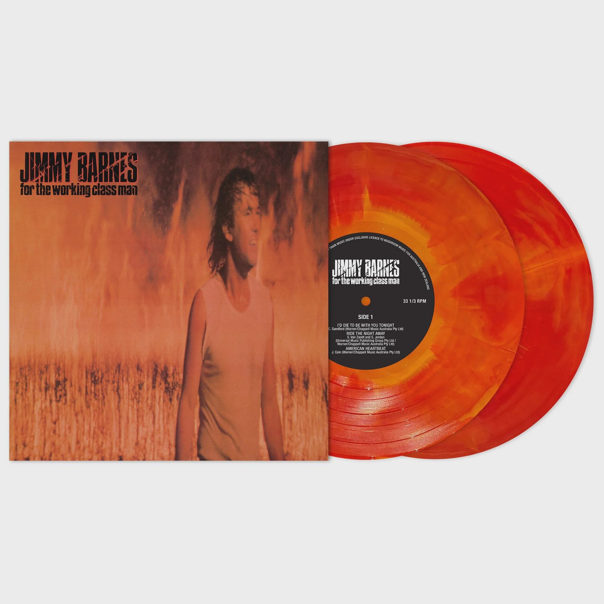 Jimmy Barnes - For The Working Class Man 40th Anniversary Flame Coloured Vinyl LP (Autographed)