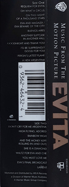 Soundtrack - Evita (Music From The Motion Picture) Cassette Tape