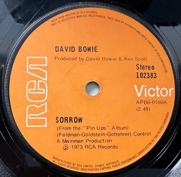David Bowie - Sorrow / Amsterdam 7" Vinyl Single (Used)