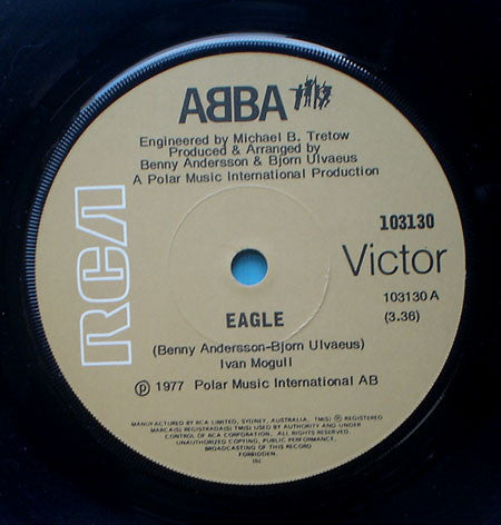 ABBA - Eagle / Thank You For The Music (Aust) 7" Vinyl Single (Used)