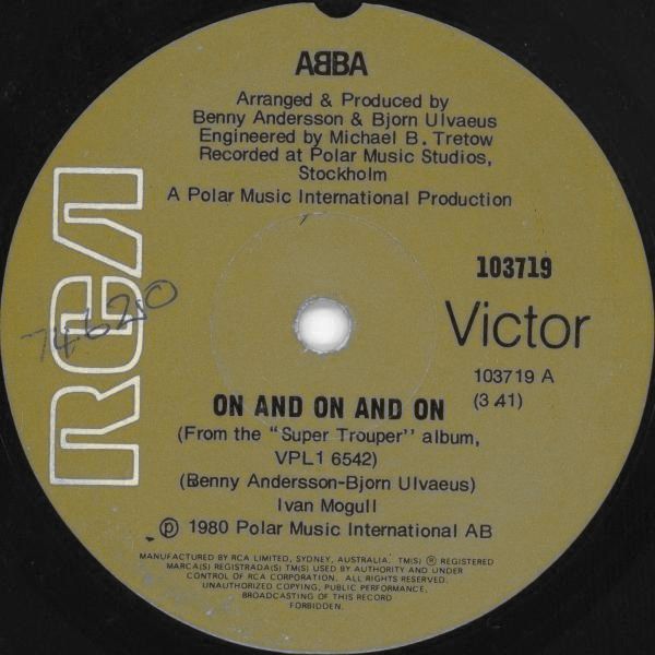 ABBA - On & On & On / The Piper 7" Vinyl Single (Used)