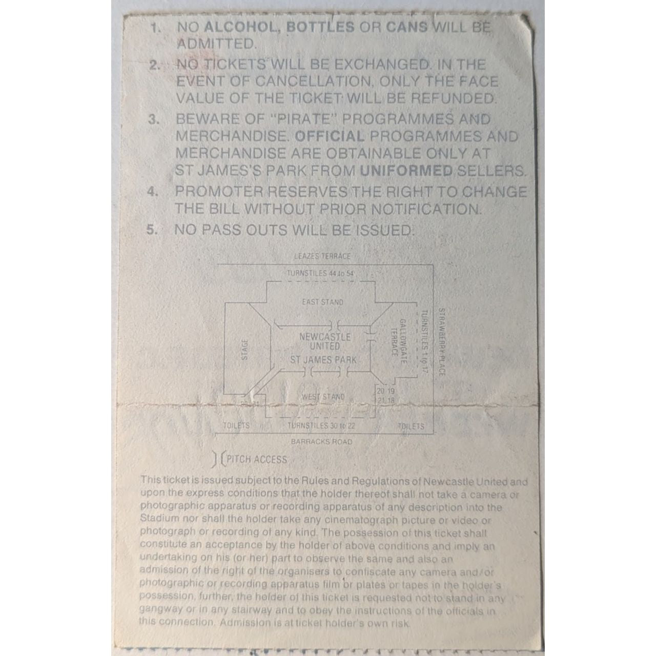 Queen - With Support Status Quo 1986 Original Vintage Concert Ticket