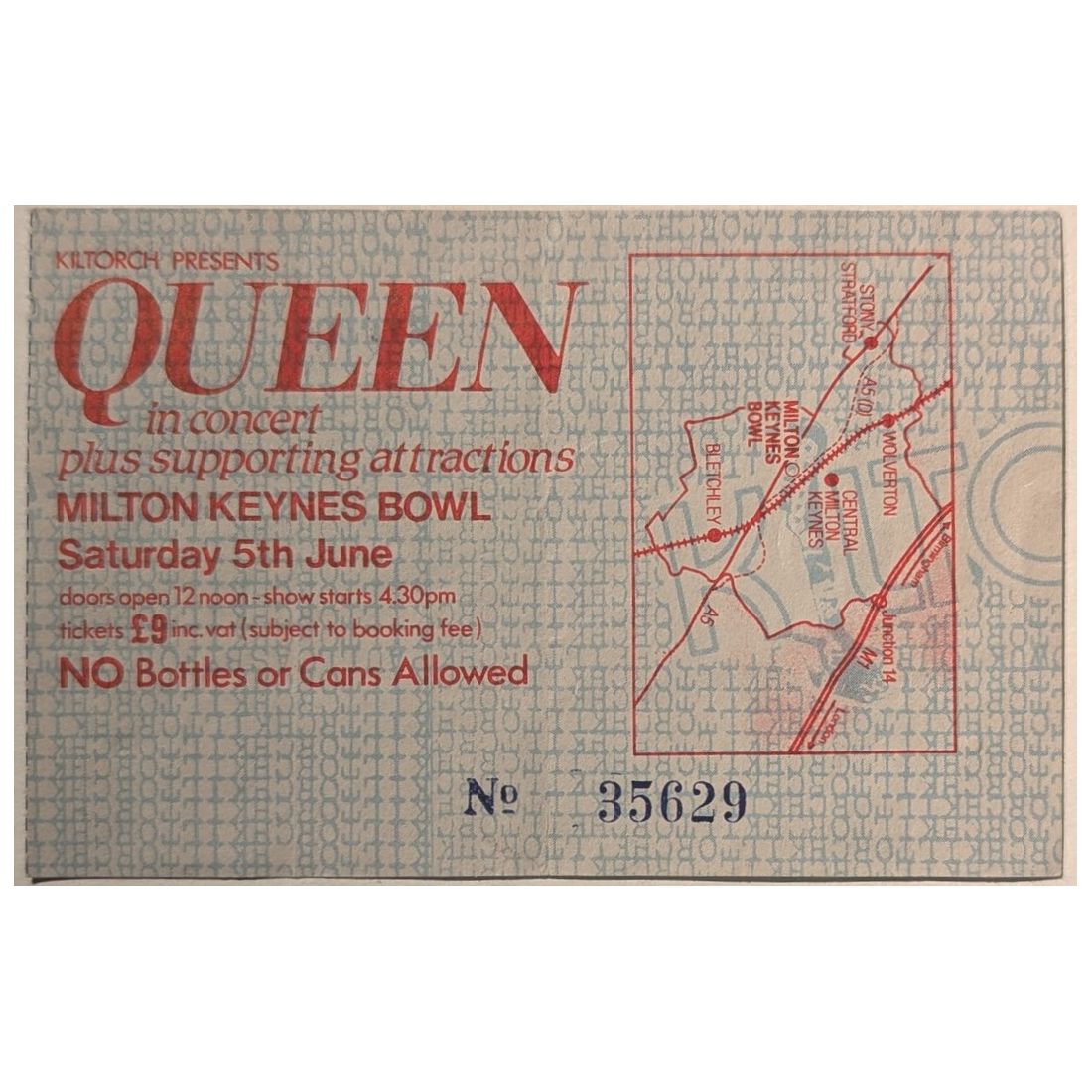 Queen - Hot Space 1982 Original Vintage Concert Ticket