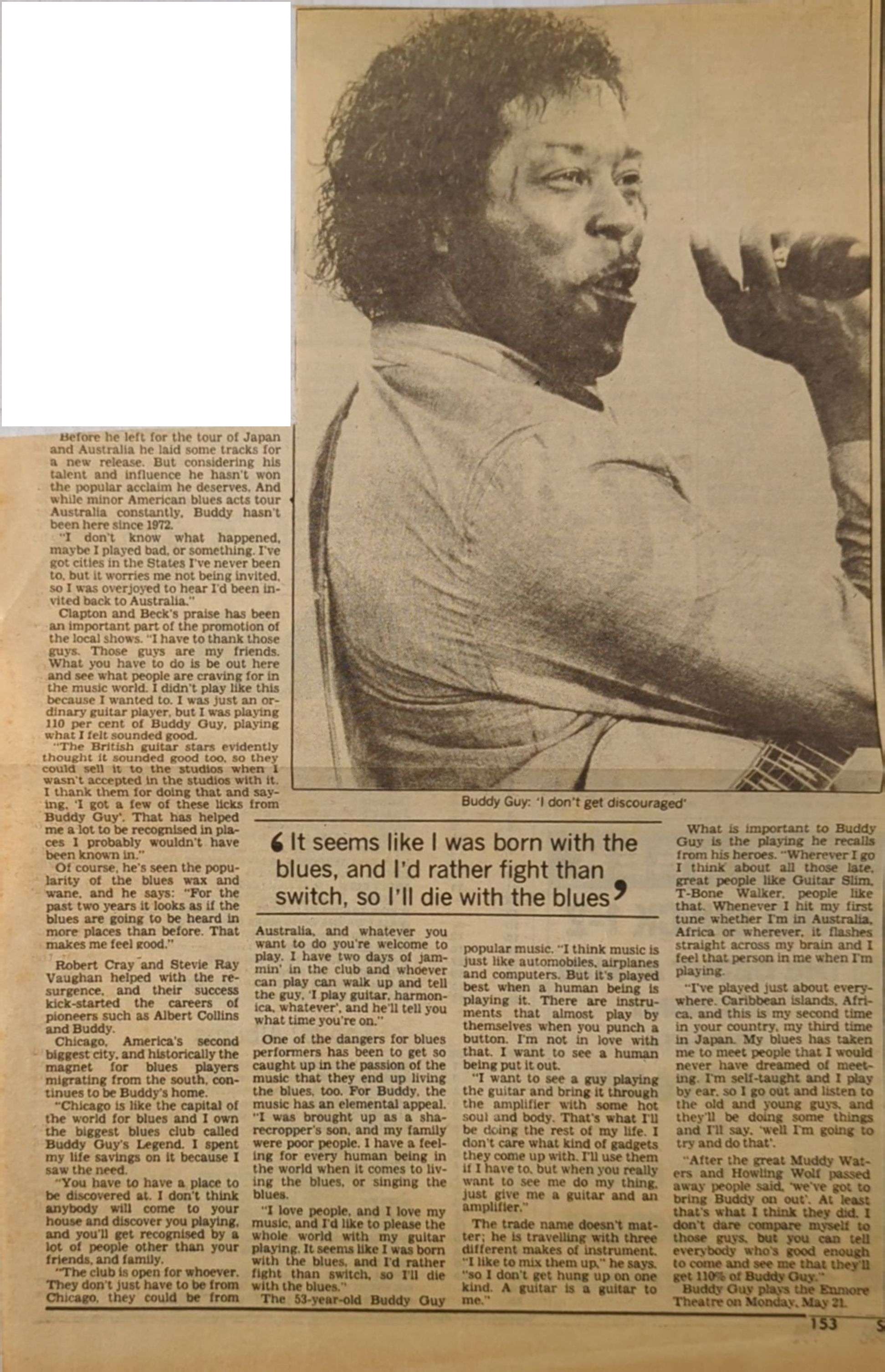 Buddy Guy - Autographed Photo, Concert Ticket & Newspaper Articles w/COA