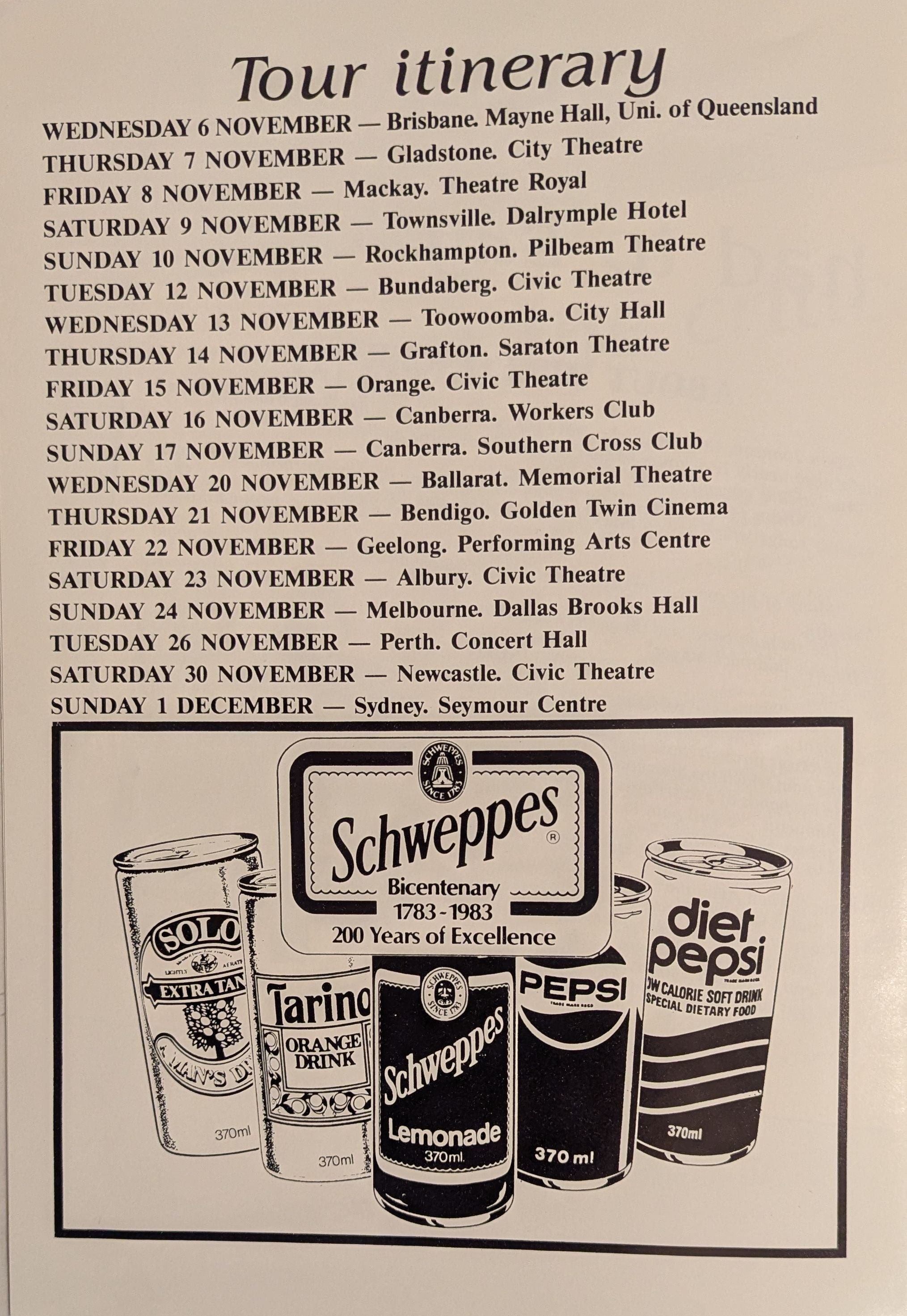 Kevin Johnson - An Evening With 1974 Australian Original Concert Tour Program