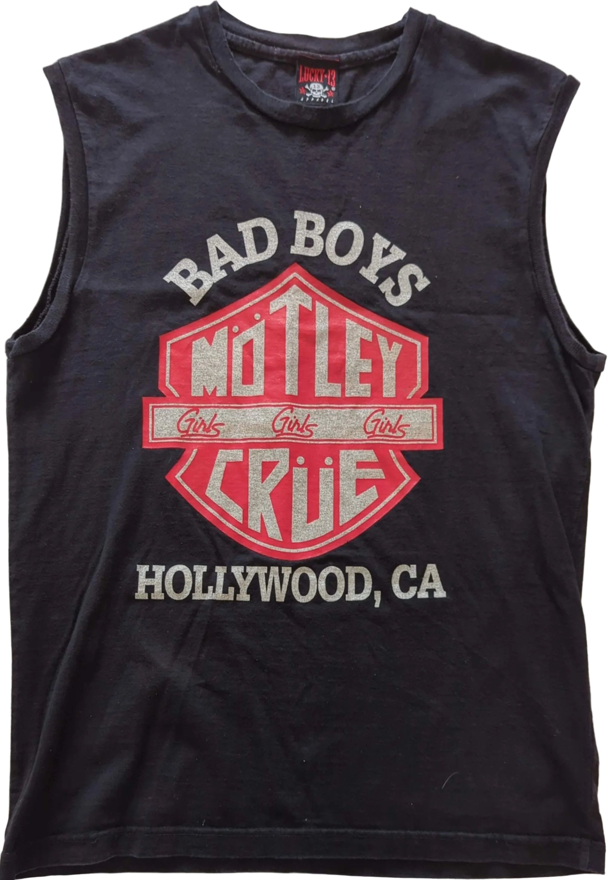 Motley Crue - Bad Boys Girls Girls Girls Hollywood Vintage Tank Top Sleeveless T-Shirt Black Size L