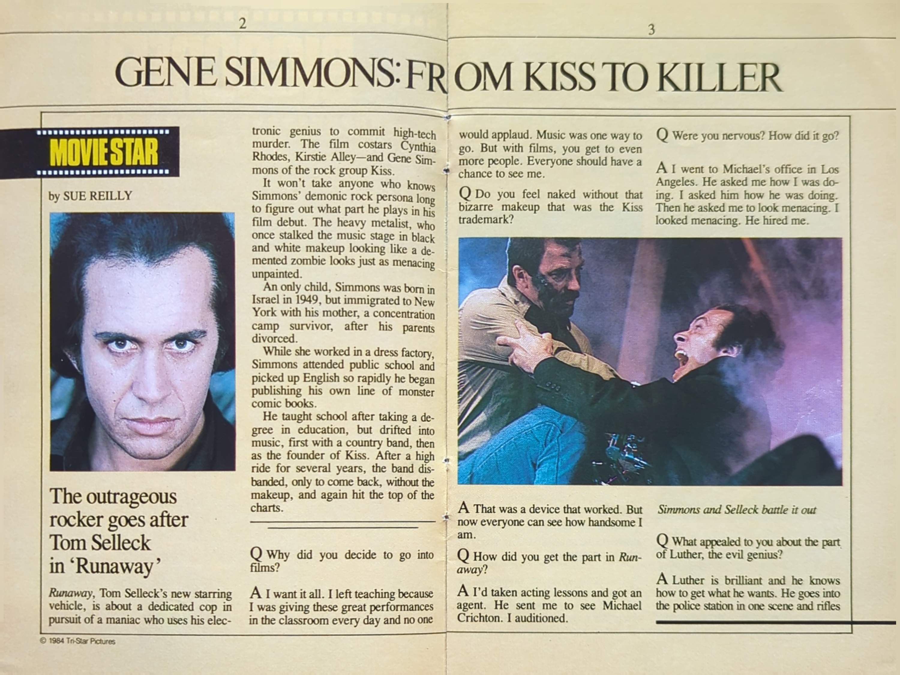 KISS - Gene Simmons Bigscreen Movie Showcase Magazine 1 Dec 1984