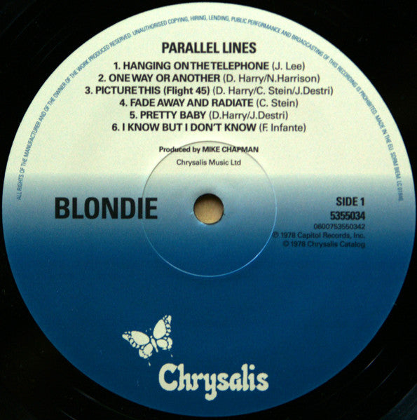 Blondie - Parallel Lines Reissue EU Pressing Vinyl LP (Used)
