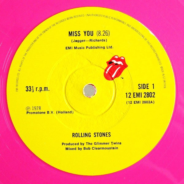 Rolling Stones - Miss You Pink Vinyl Coloured 12" Vinyl Single (Used)