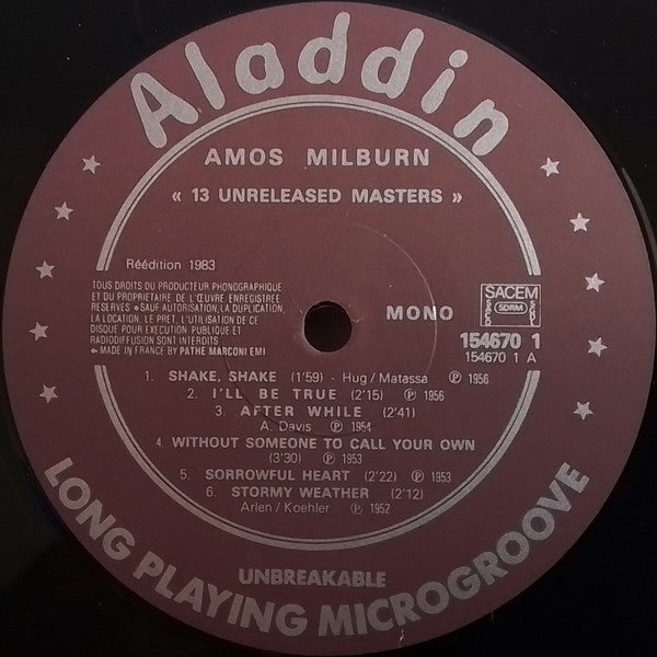 Amos Milburn - 13 Unreleased Masters Vinyl LP (Used)