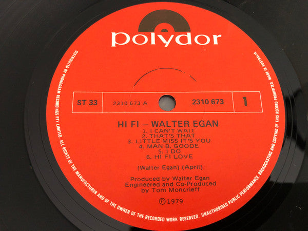 Walter Egan - Hi Fi Vinyl LP (Used)