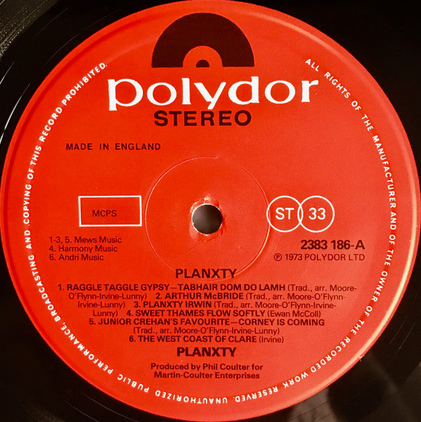 Planxty - Planxty Vinyl LP (Used)