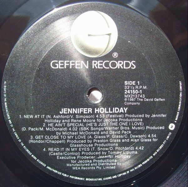 Jennifer Holliday - Get Close To My Love Vinyl LP (Used)