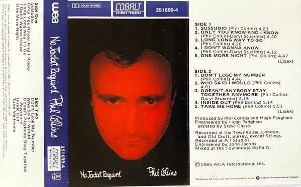 Phil Collins - No Jacket Required Cassette