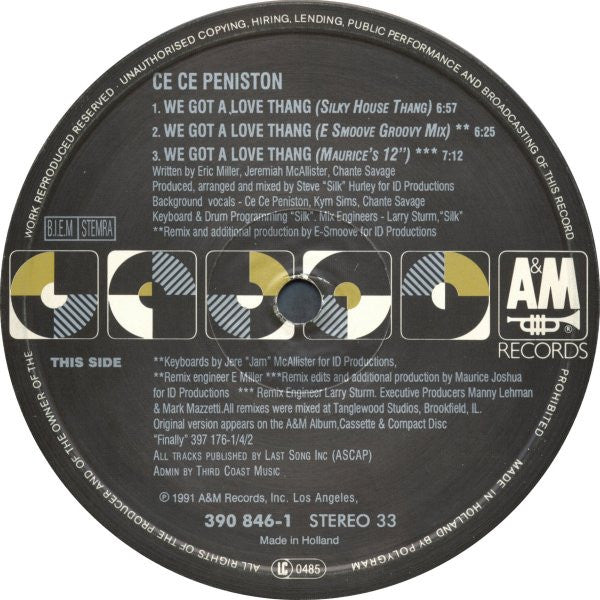 Ce Ce Peniston - We Got A Love Thang 12" Vinyl Single (Used)