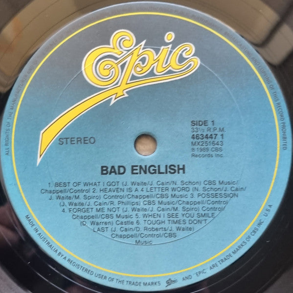 Bad English - Bad English Vinyl LP (Used)