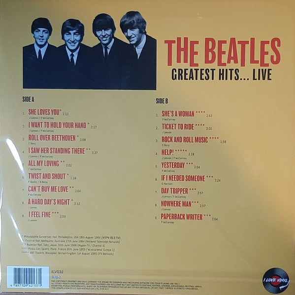 Beatles - Greatest Hits Live Vinyl LP