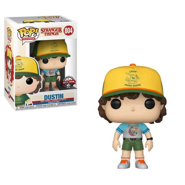 Stranger Things - Dustin (Camp/GreyTee/Arcade Cat Tee) US Exclusive Collectable Pop! Vinyl #804