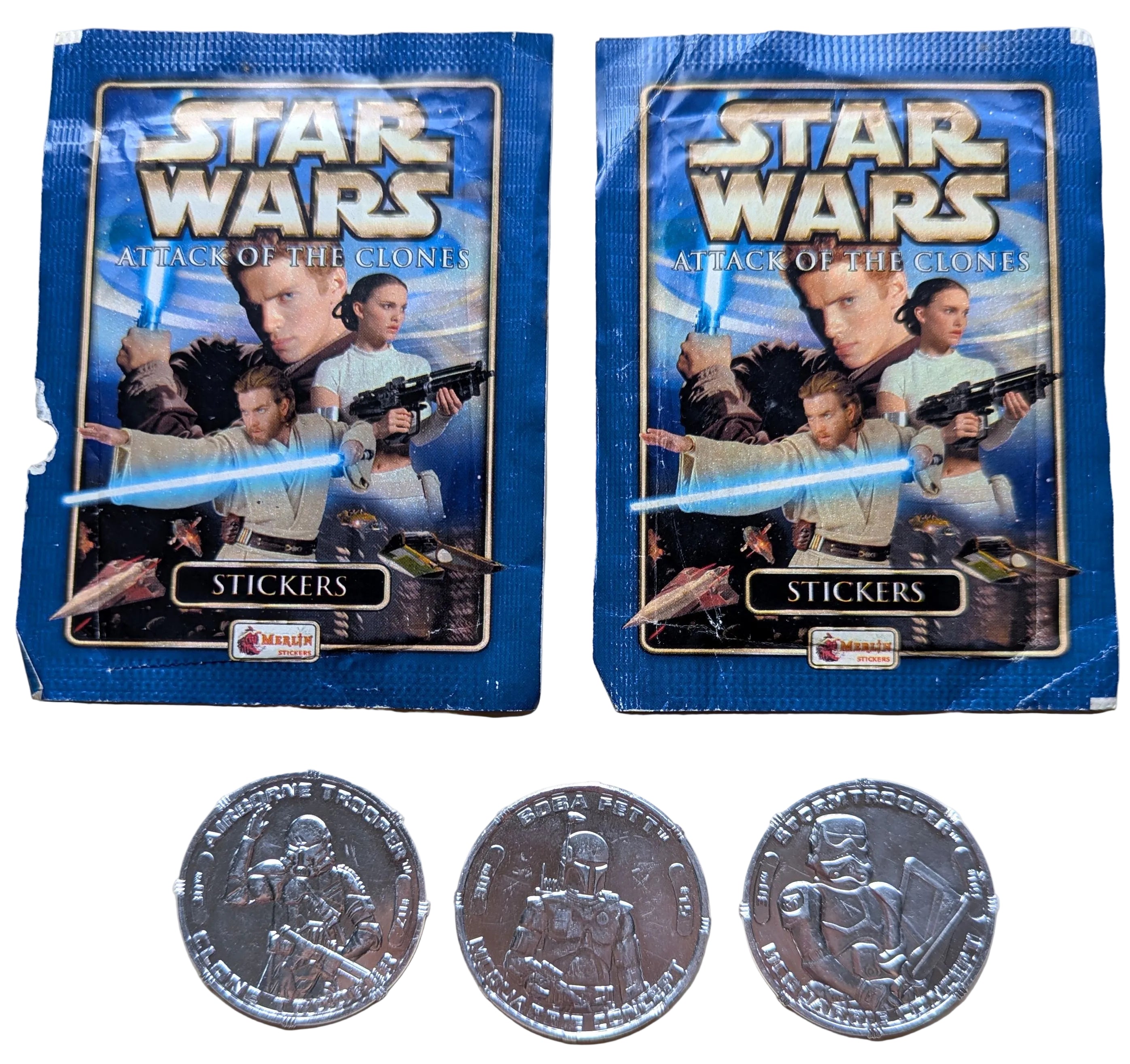 Star Wars - Attack Of The Clones, A New Hope, Revenge Of The Sith Misc Pack - Stickers & 30th Anniversary Coins