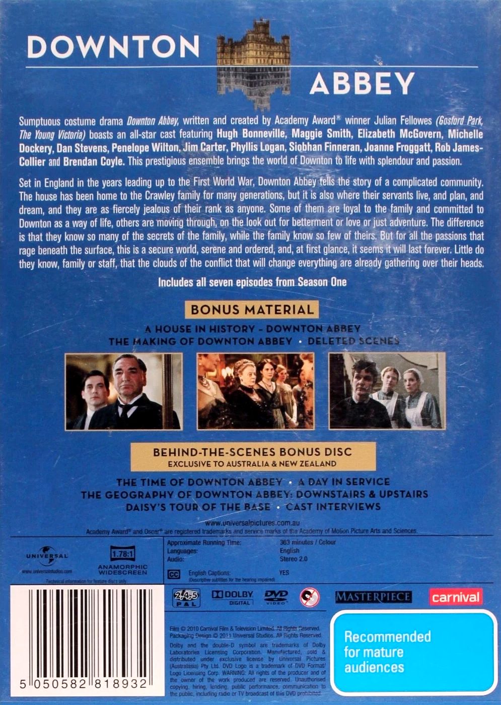 Downton Abbey Season 1 4DVD (Sealed)