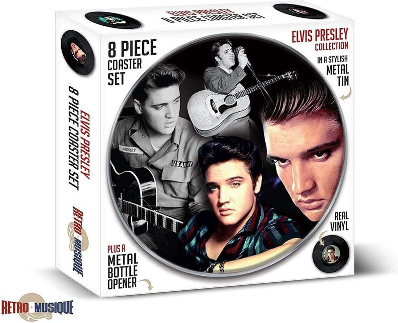Elvis Presley - 8 Piece Coaster Set with Bottle Opener
