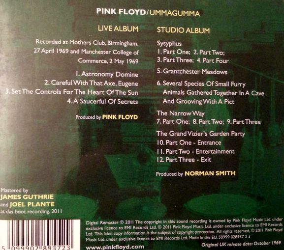 Pink Floyd - Ummagumma 2CD (Digital Remaster 2011 Gatefold Ed)