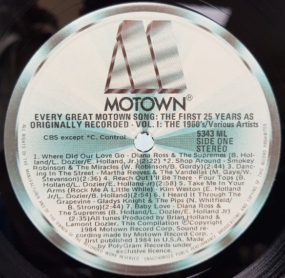 Various Artists - Every Great Motown Song: The First 25 Years - Volume 1: The 1960's Vinyl LP (Used)