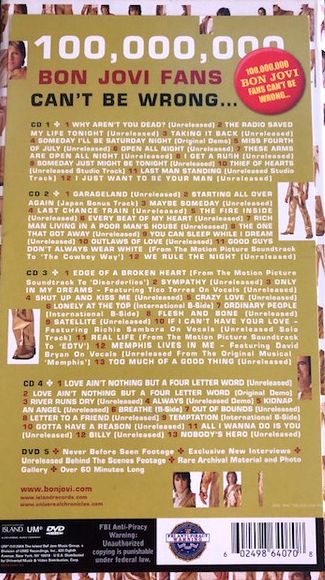 Bon Jovi - 100,000,000 Bon Jovi Fans Can't Be Wrong... (The Premiere Collection) 4CD + DVD + Book Boxset