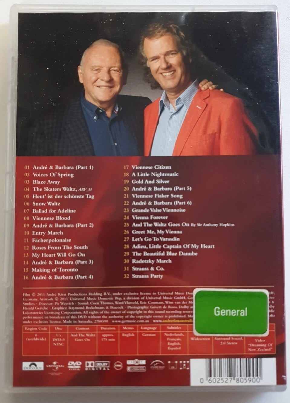 Andre Rieu & Johann Strauss Orchestra - & The Waltz Goes On - Vienna, City Of My Dreams DVD