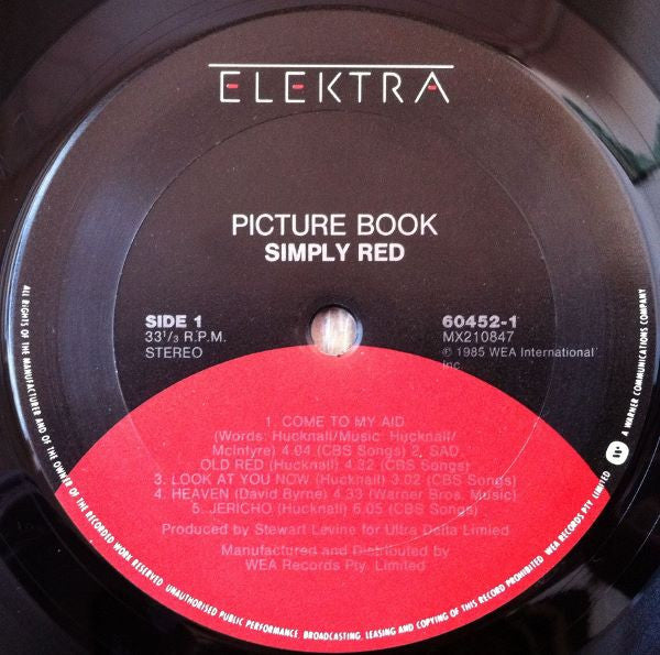 Simply Red - Picture Book Vinyl LP (Used)
