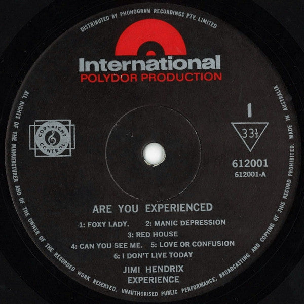 Jimi Hendrix Experience - Are You Experienced Vinyl LP (Used)