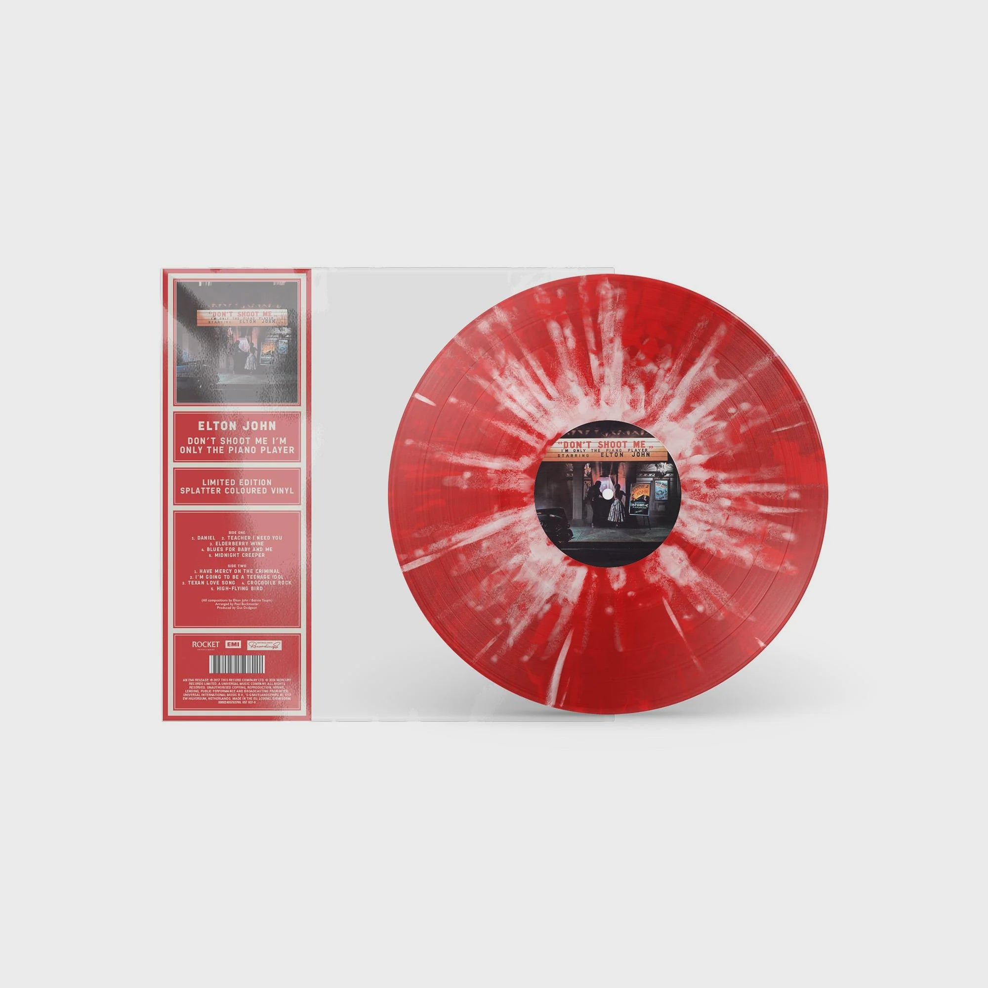 Elton John - Don't Shoot Me I'm Only The Piano Player Red/White Splatter Vinyl LP