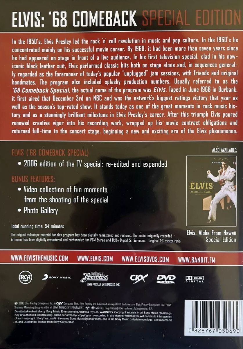 Elvis Presley – '68 Comeback Special Edition DVD