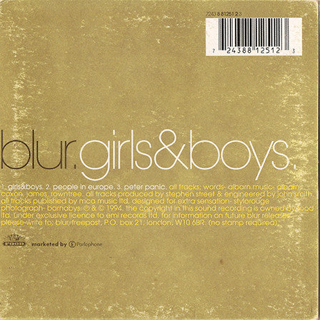Blur - Girls & Boys 3 Track CD Single