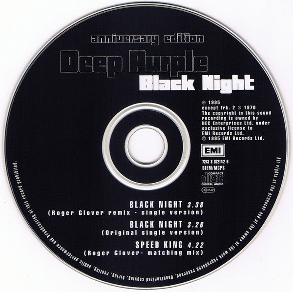 Deep Purple - Black Night (Anniversary Edition) Limited Edition CD Single