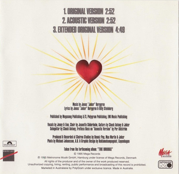 Ace Of Base - Lucky Love 3 Track CD Single