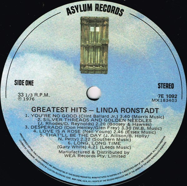 Linda Ronstadt - Greatest Hits Vinyl LP (Used)