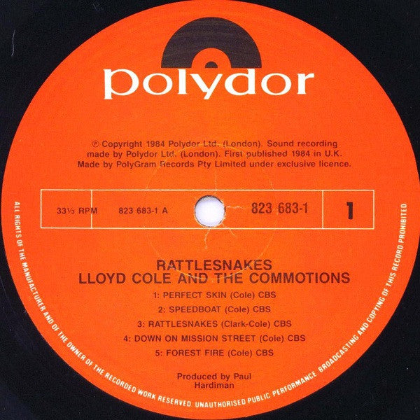 Lloyd Cole & The Commotions - Rattlesnakes Vinyl LP (Used)