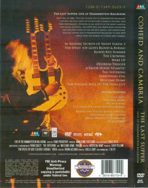 Coheed & Cambria - Last Supper DVD (Secondhand)