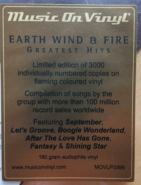 Earth, Wind & Fire - Greatest Hits Flaming Numbered Edition Orange Coloured Vinyl 2LP (Used)