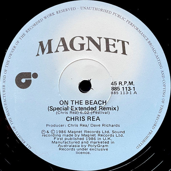 Chris Rea - On The Beach 12" Vinyl Single (Used)
