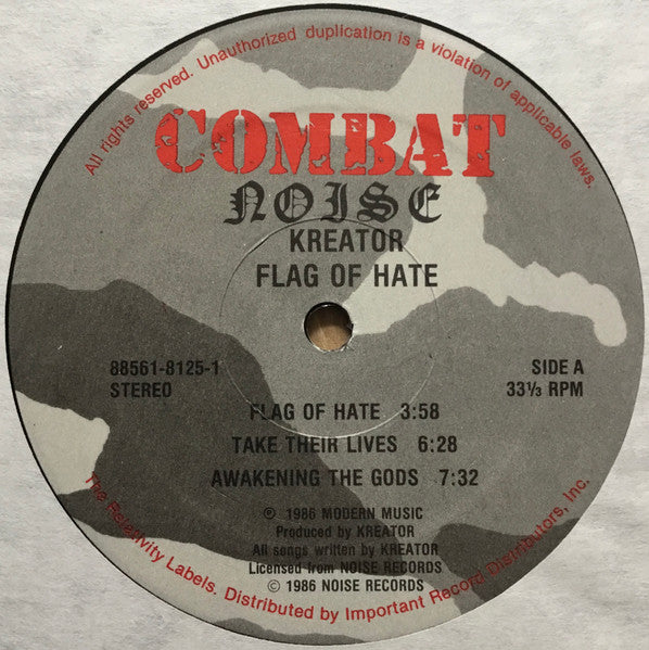 Kreator - Flag Of Hate 12" Vinyl Mini-Album (Used)
